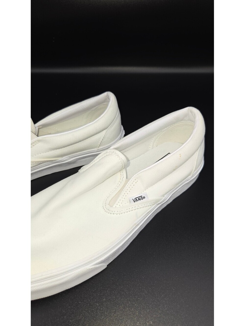 Vans Classic Slip On White Canvas Sneakers